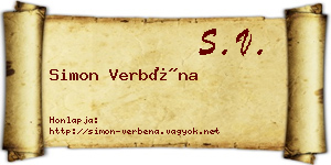 Simon Verbéna névjegykártya
